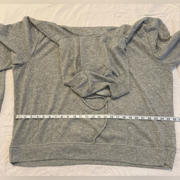 NY Collection Gray Cowl Neck Hooded Sweatshirt 3X - Picture 7 of 10